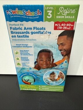 SwimSchool Level 3 Fabric Arm Floats - Blue/Green Packaging